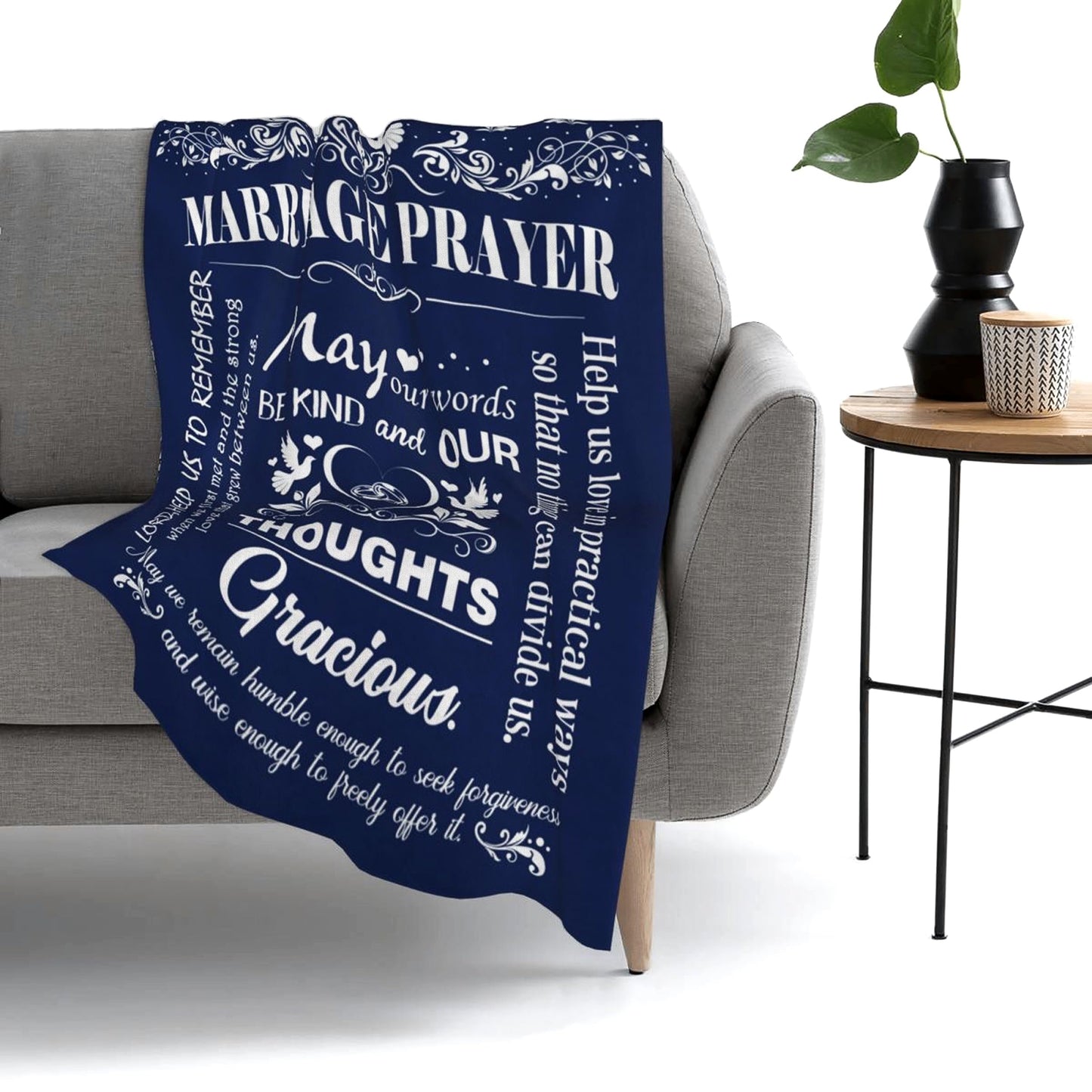 Marriage Prayer, Wedding Gifts for Newlyweds, Marriage Prayer Wedding Gifts 50" x 60" Blankets, Engagement Gifts for Couples Christian Religious Prayer Quote, Bridal Shower Gifts