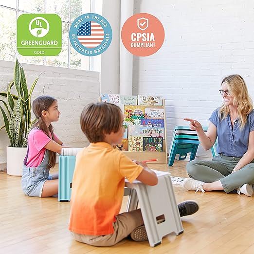 ECR4Kids Linking Stool Set, Flexible Seating, Contemporary, 4-Piece