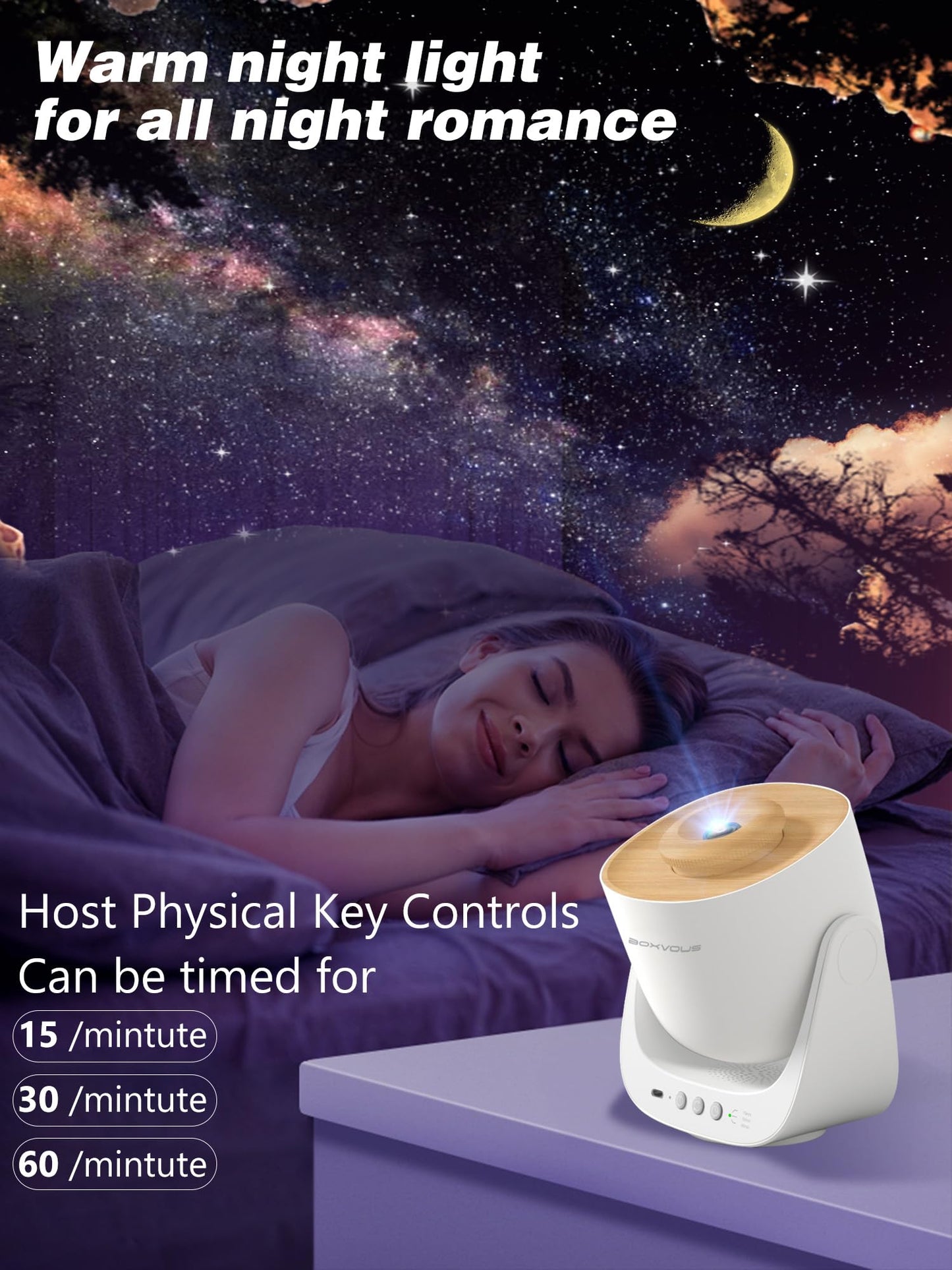 BOXVOUS Galaxy Star Projector for Bedroom, Home Planetarium Night Light Projector with Timer High-Definition Soft Light for Relax, Kids, Ceiling, Room Decoration, Gifts