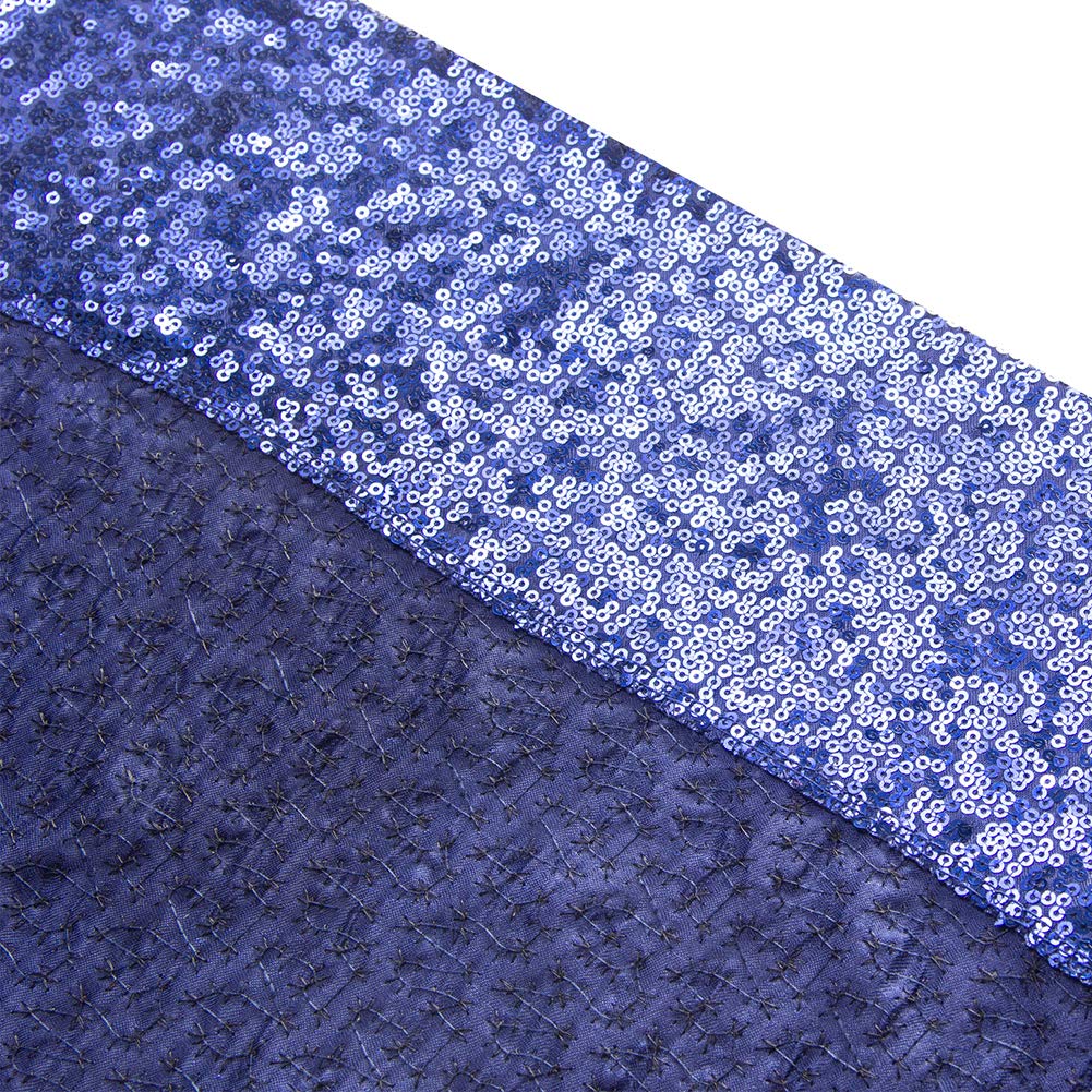SquarePie Sequin Backdrop Curtain Not See Through Thick Background for Party 5FT x 7FT Navy Blue