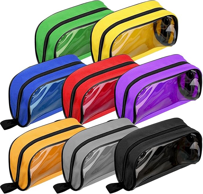 Oudain 8 Pcs First Aid Bag Empty 8 Colors First Aid Pouches Portable Medical Bag with Zipper and Transparent Window Medica...