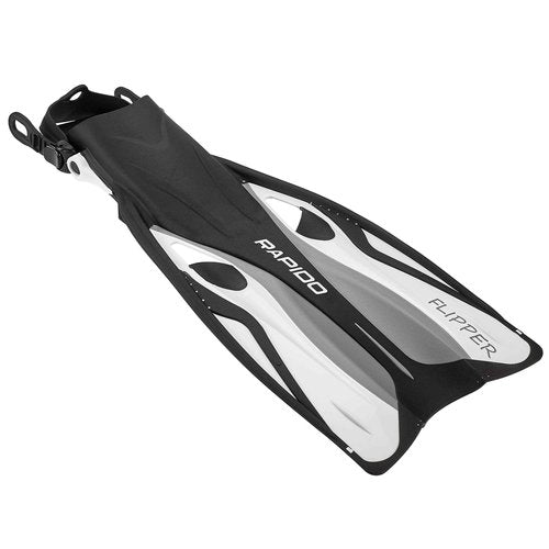 Italian Design Premium Tempered Glass Lens Anti-Fog Panoramic View Frameless Snorkel Mask, Elite Dry Snorkel Tube, Adjustable Fins - Mask Fin Snorkel Set
