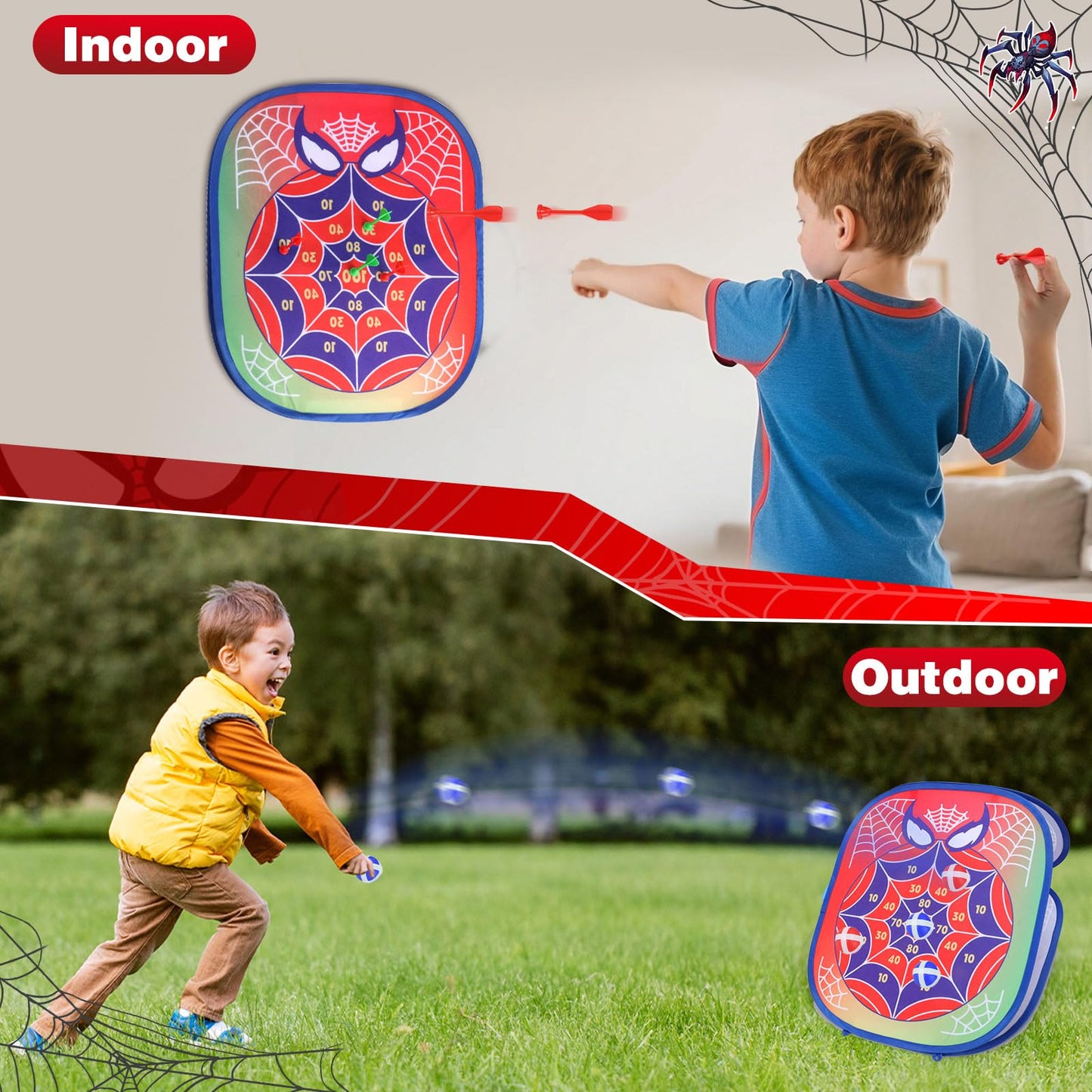 Aooess Bean Bag Toss Game for Kids: Cornhole for Kids, Outdoor Toys for Kids Ages 4-8 Tic Tac Toe Bean Bag Toss Toddler Toys Yard Games, Birthday Gift for Girls 3 4 5 6 7 8 Year Old