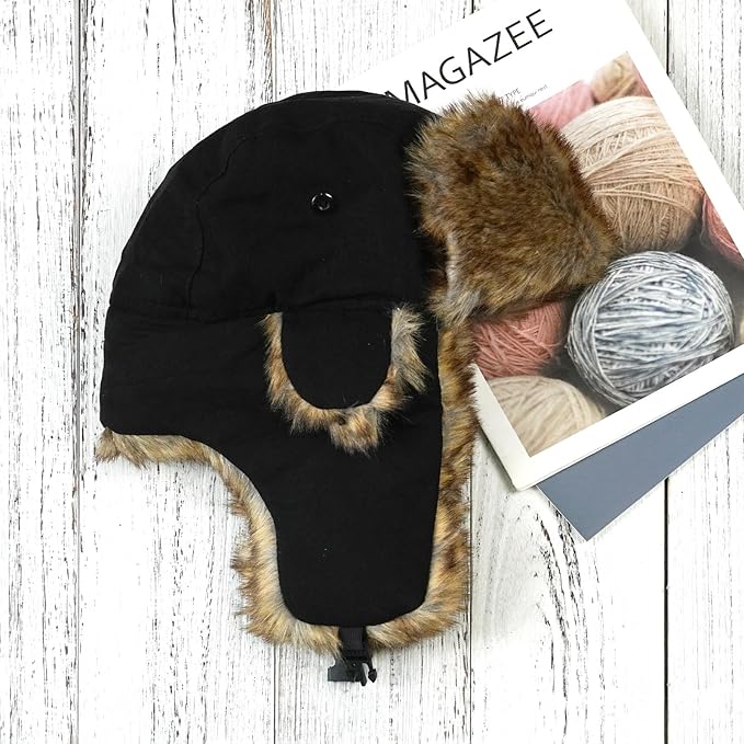 ONWAY Trapper Hat Winter Hats for Women Men with Faux Fur Ear Flaps