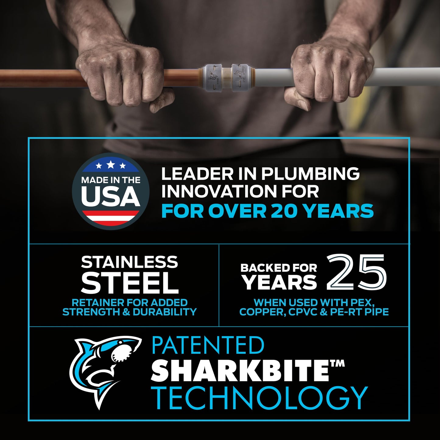 SharkBite Max 1/2 x 1/2 Inch FNPT Adapter, Push To Connect Brass Plumbing Fitting, PEX Pipe, Copper, CPVC, PE-RT, HDPE, UR072A