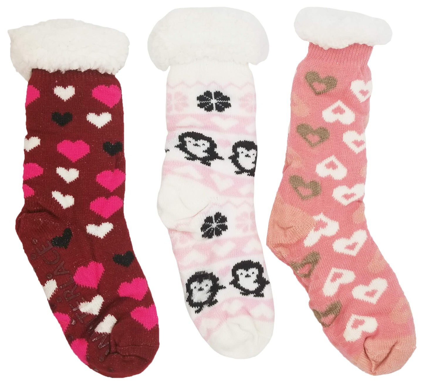 Heart Print Crew Socks for Women, Bulk Valentines Day Pink Love Colorful Pattern Novelty Galentines, Mothers Day