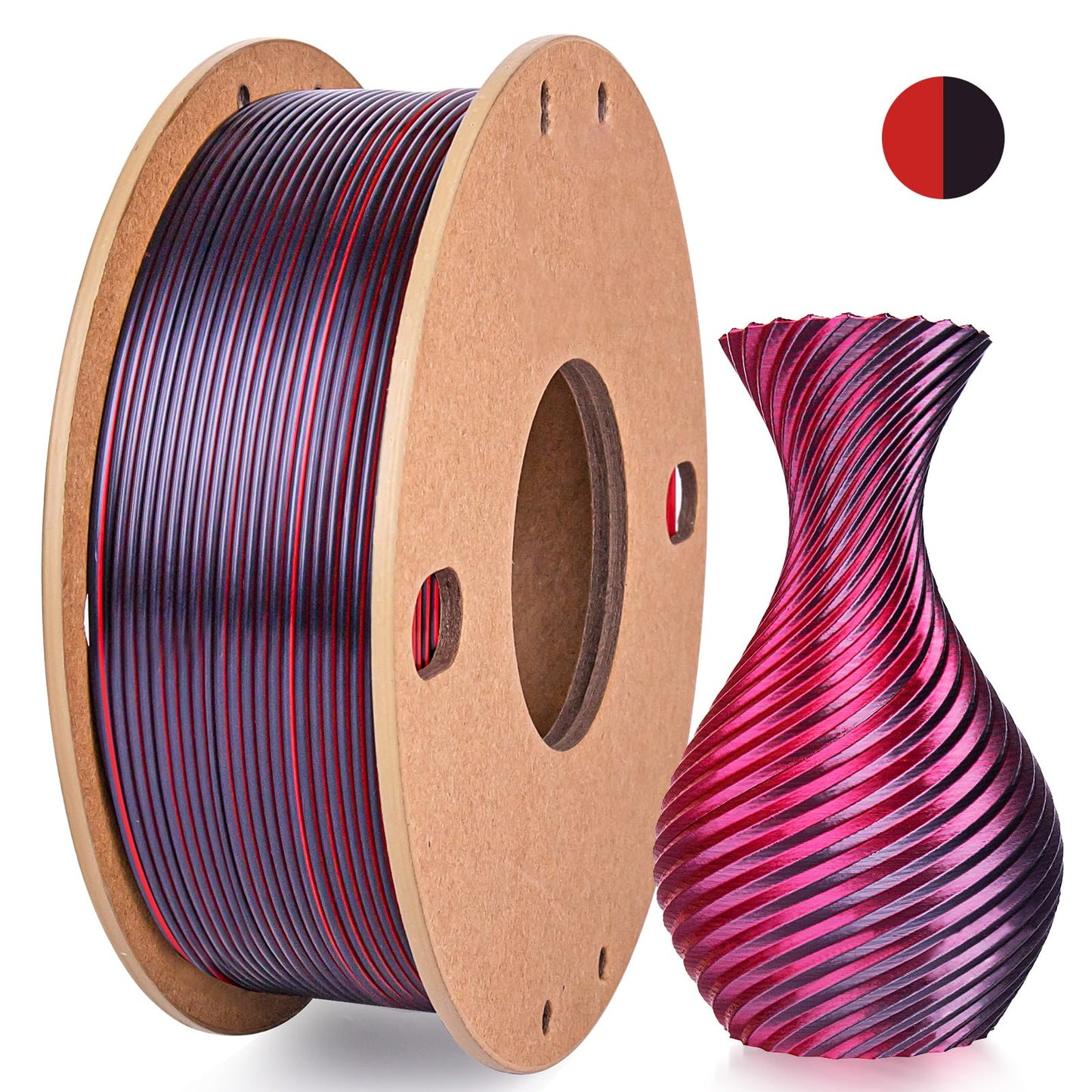 3Dgenius Silk PLA 3D Printer Filament Double Color Silk PLA Filament 1.75mm 3D Printing Filament Fit Most FDM Printers, 250g Spo