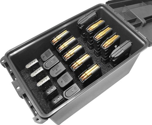 MTM Tactical Mag Can Multi Mag for 223/5.56 Magazines and 9mm to 45 ACP Magazine Storage TMCLE,Black | MTM TMC15 Tactical Mag Can