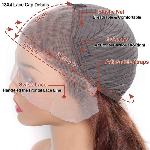 HD Lace Front Wigs Human Hair 180% Density Chocolate Brown13x4 Water Curly Lace Front Wigs Human Hair Pre Plucked Glueless Wigs Human Hair for Black Women (22Inch, Brown)
