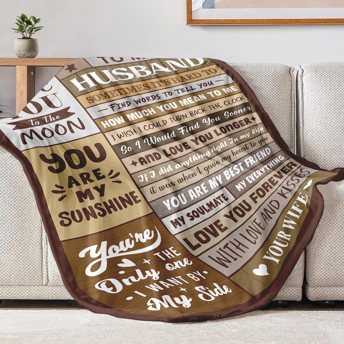 Gifts for Husband from Wife - Birthday Gifts for Husband - Anniversary Wedding Gift for Men - Christmas Valentines Day Gift for Him - Best Husband's Ever Present - to My Man Blanket 50"x60"