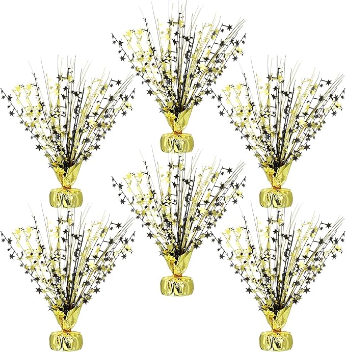Crowye 6 Pcs Metallic Foil Spray Centerpiece Party Star Fall Table Decoration Valentine's Day New Year 2026 Table Decor fo...