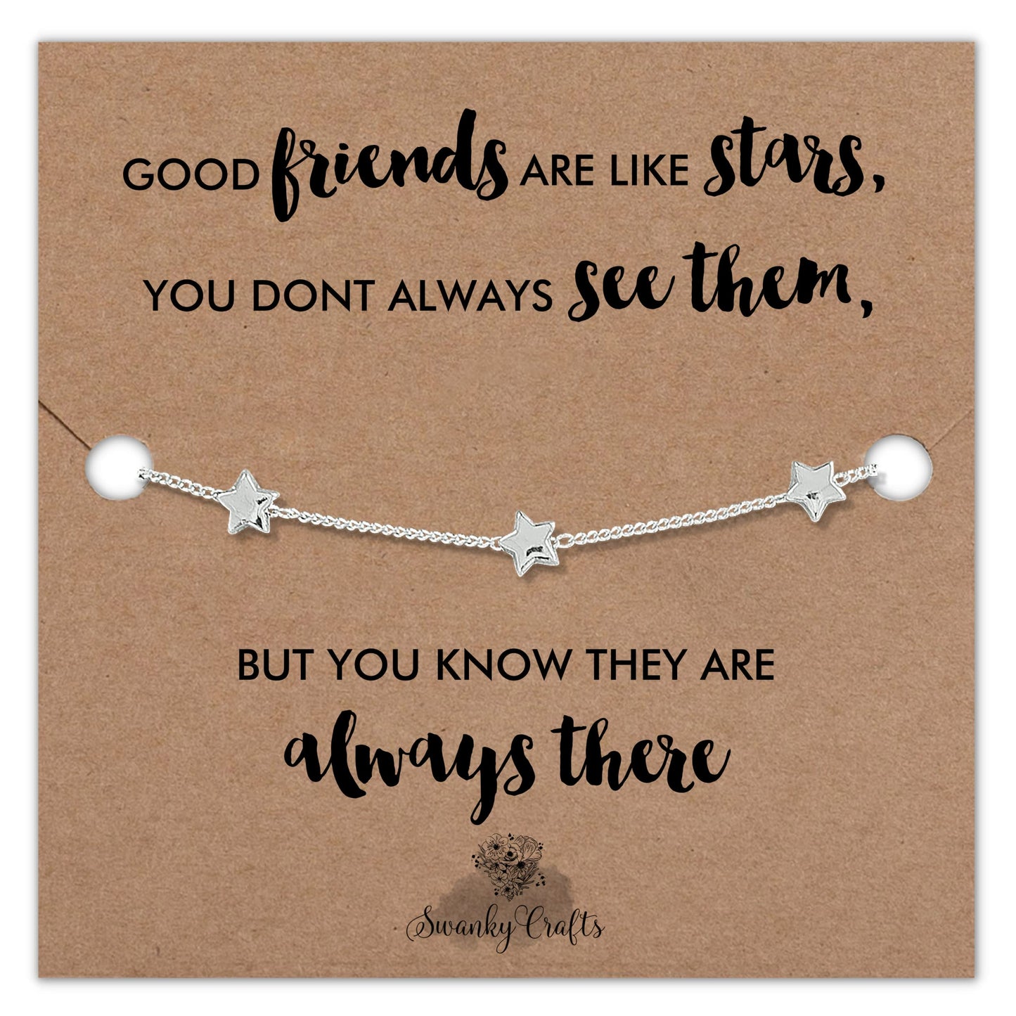 Best Friend birthday gifts for women - friend gifts for women unique, birthday gifts for best friend bracelet, birthday gift for best friend bracelets - golden star bracelet with birthday card