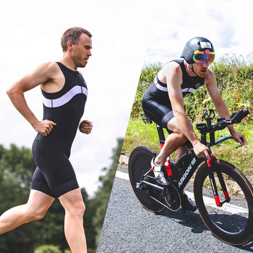 SLS3 Triathlon Suits Mens - Premium Trisuit Triathlon Men - Sleeveless, Quick Drying Tri Kit with Large Back Pocket (Black, Small)