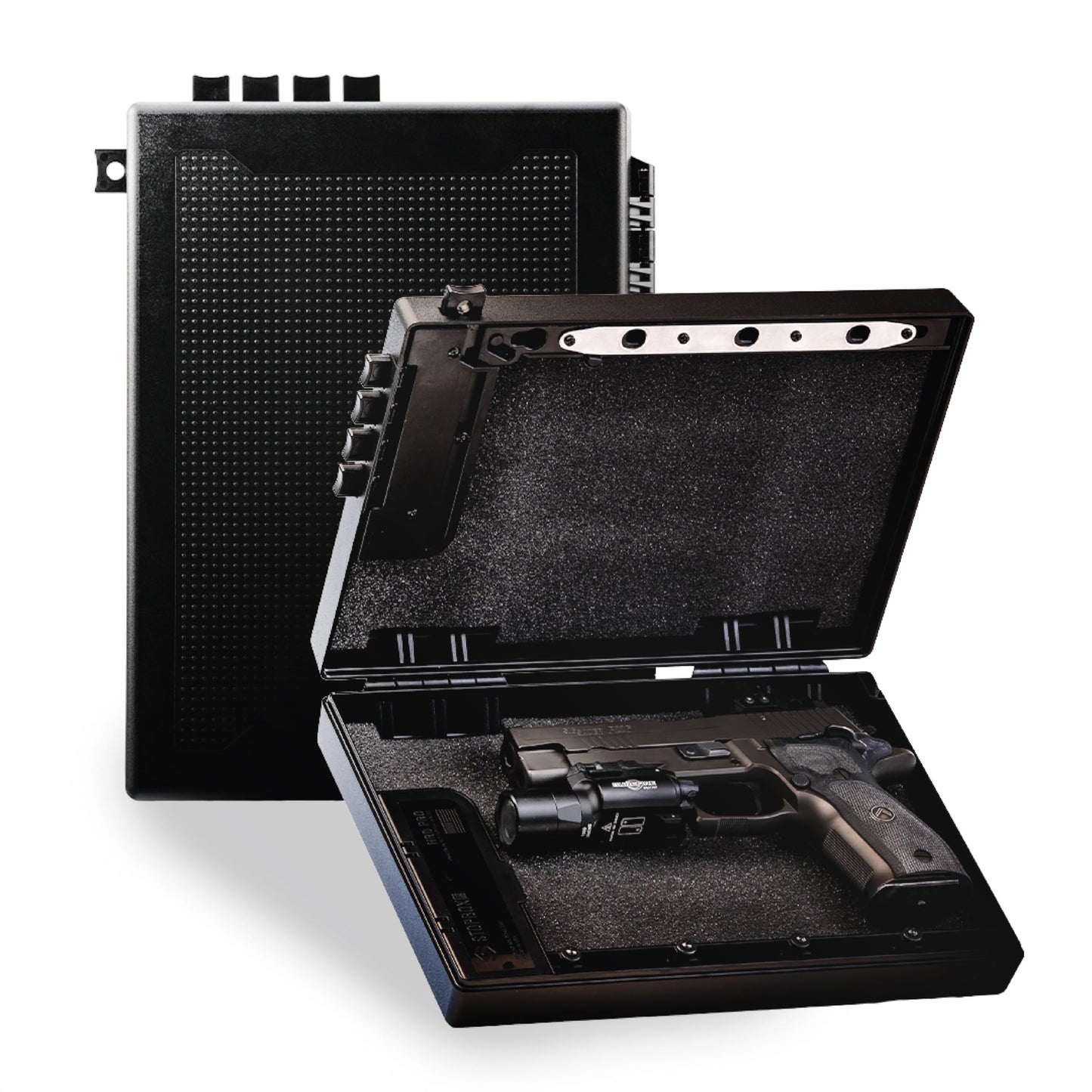 STOPBOX Gun Safe Alternative - Tactical Handgun Storage, Instant Access Portable Gun Case, TSA Compliant Gun Lock Box for Quick Handgun Access | Black - 2PK (Full-Size Only)