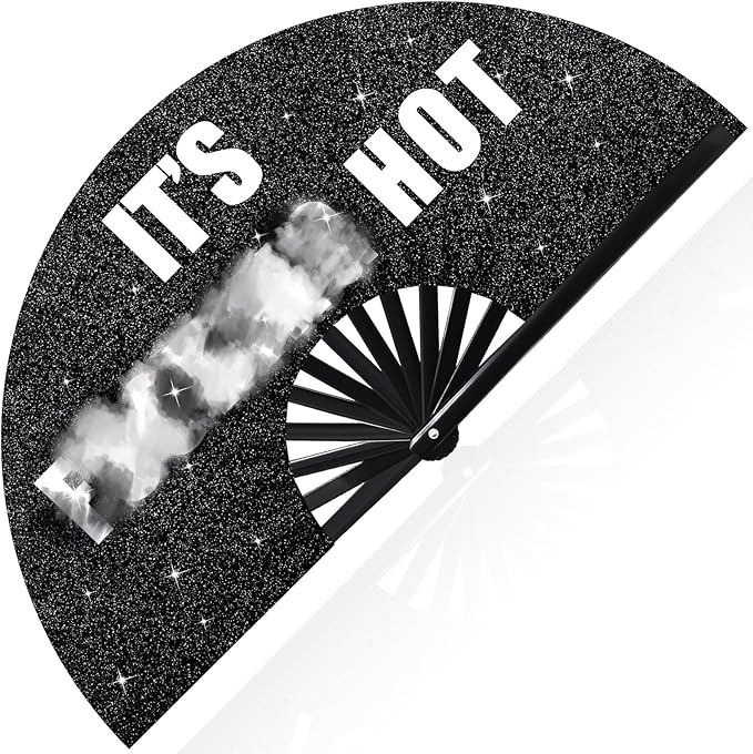 Vercraft 13'' Large Folding Fans for Line Dancing Glitter Large Rave Hand Fan Boots on the Ground Clack Rave Fan for Women...