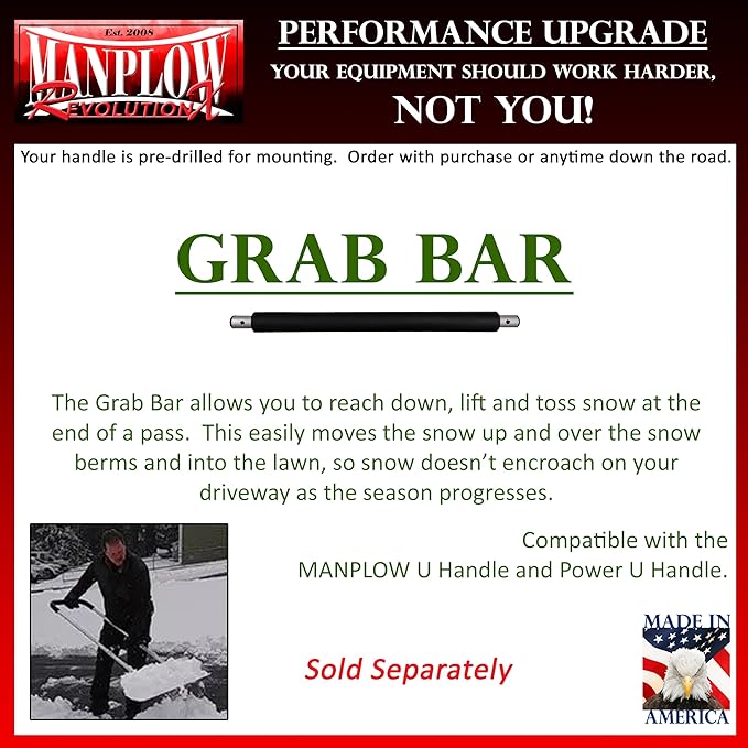 MANPLOW RevolutionX Snow Pushers and Shovels (Power U Handle, 60")