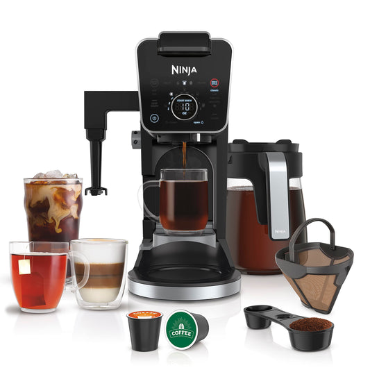 Ninja Specialty Drip Coffee Maker | DualBrew™ Pro Specialty Coffee Machine w/Frother, Permanent Filter | Brew w/Pods & Grounds, K Cups Compatible | 4 Brew Styles, 13 Cup to Pot Sizes | Black CFP307
