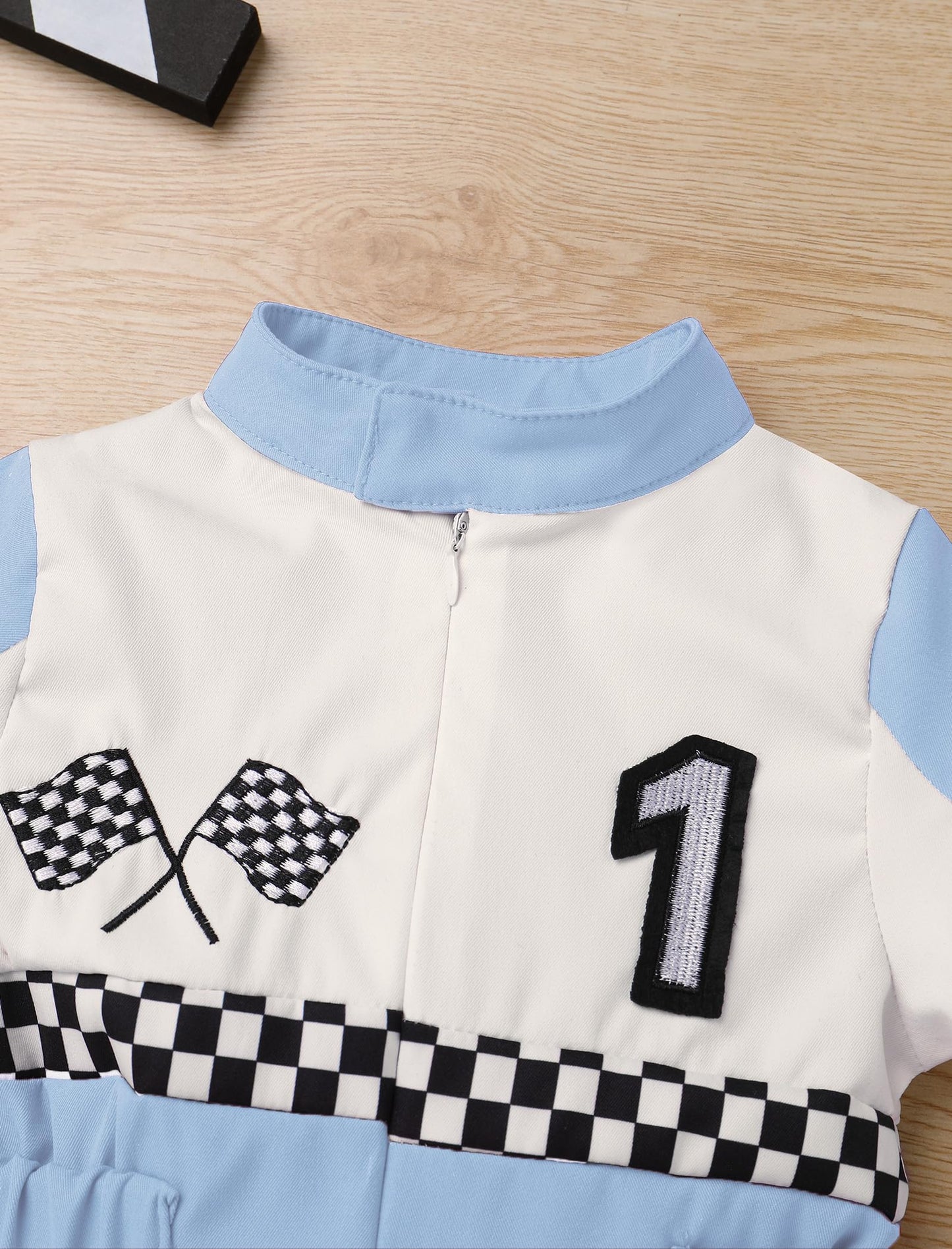 IDOPIP Baby Boys 1st 2nd Birthday Outfit Race Car Driver Romper Girls Boys Racer Jumpsuit One Piece Bodysuit Racing Suit Toddler Dress up Costume for Cake Smash Photo Shoot Blue 12-18 Months