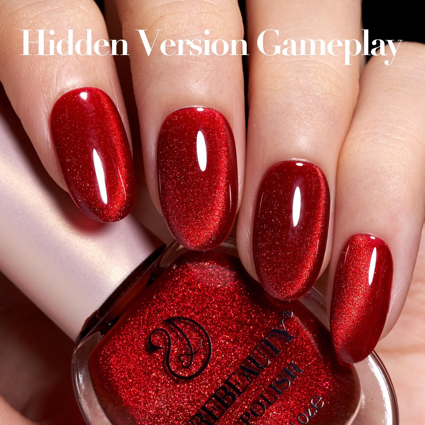 AZUREBEAUTY Red Burgundy Glitter Nail Polish, Quick Dry Ruby Fall Winter Natural Shine Nail Lacquer Salon-Quality for Women Girl Gifts