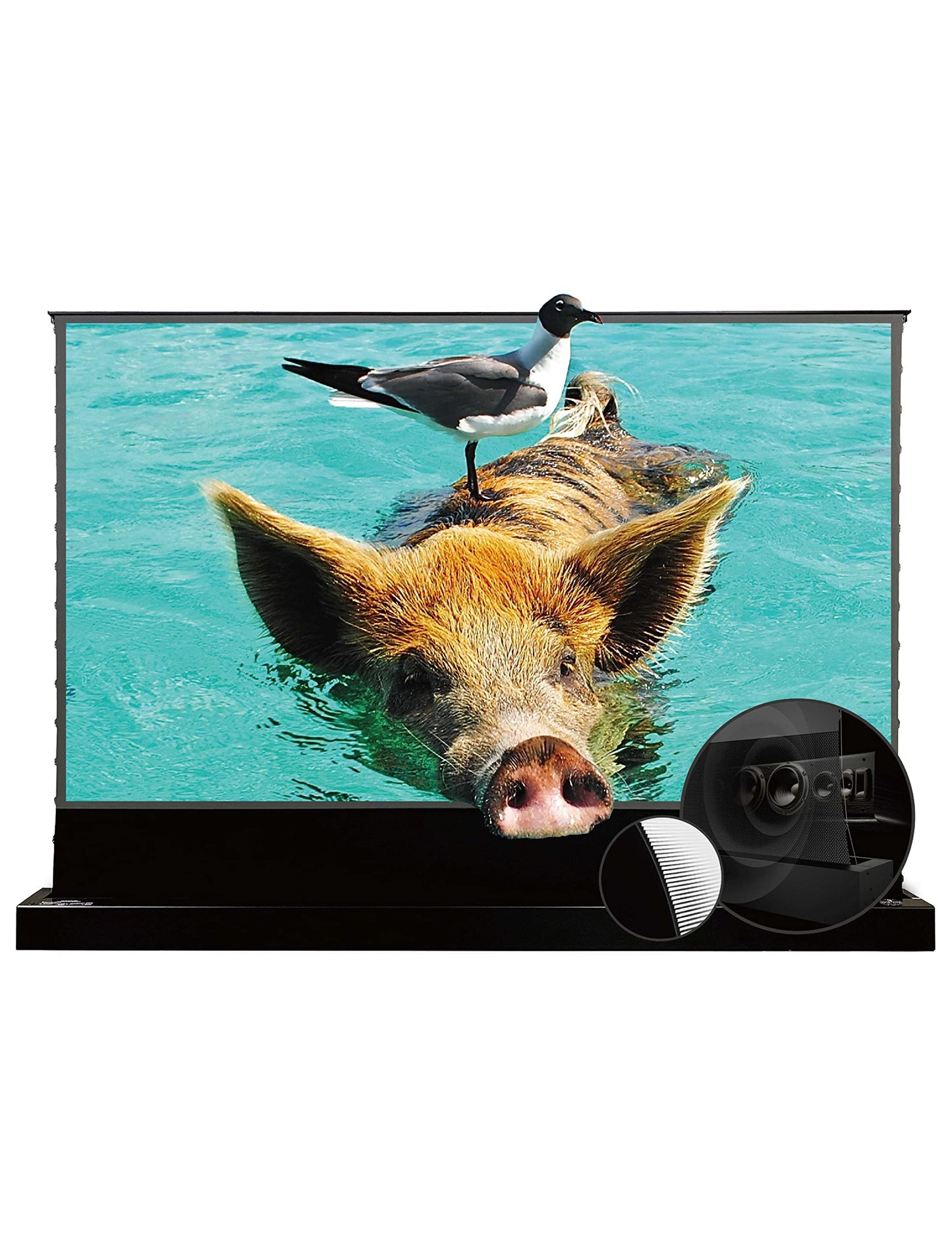 Elevate Your Home Theater Experience with The VividStorm S Pro Motorized Tension Floor Rising UST Projector Screen,VSDSTUST100HP