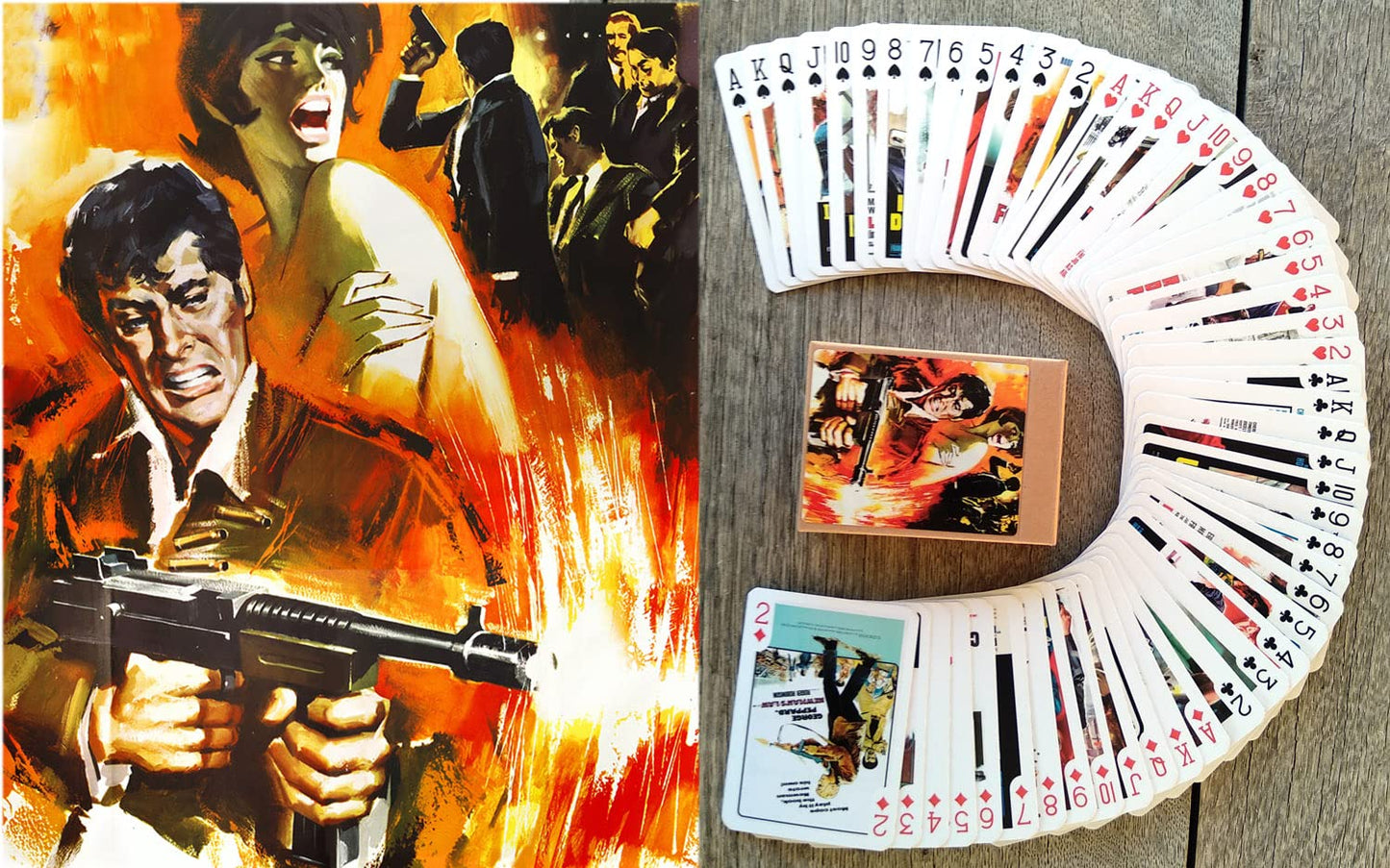 FLONZGIFT Crime Movies Playing Cards (Poker Deck 54 Cards All Different) Vintage Movie Posters Crime Detective Action Movies Film Noir
