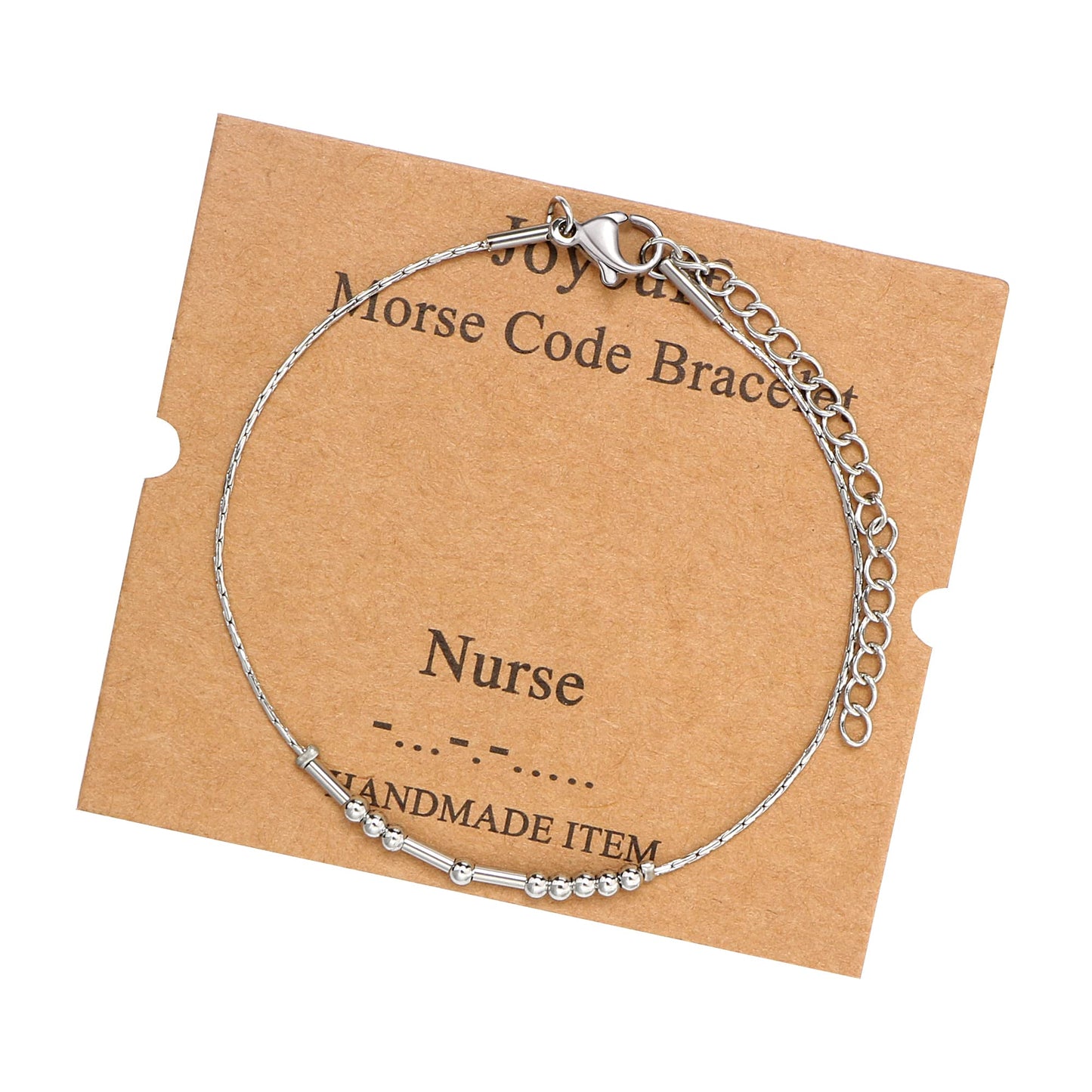 JoycuFF Nurse Morse Code Bracelets for Women Unique Nurse Gifts for Her Birthday Thanksgiving Day Christmas Stainless Steel Bead