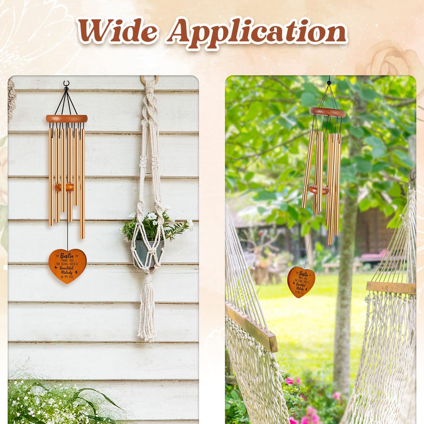 Bestie Gifts for Women, Friendship Gifts for Women, Best Friend Birthday Gift for Woman, Soul Sister, Female, Friend Sister, Christmas, Bestie Appreciation Gift Ideas, Bestie Wind Chimes Decor