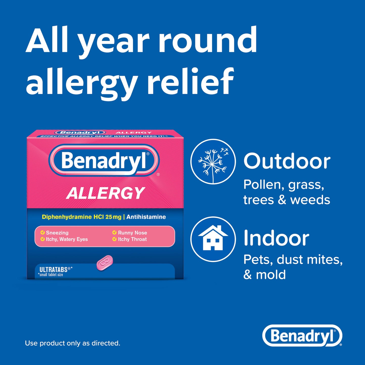 Benadryl Allergy ULTRATAB 60X2 DISPENSIT, 1 Count