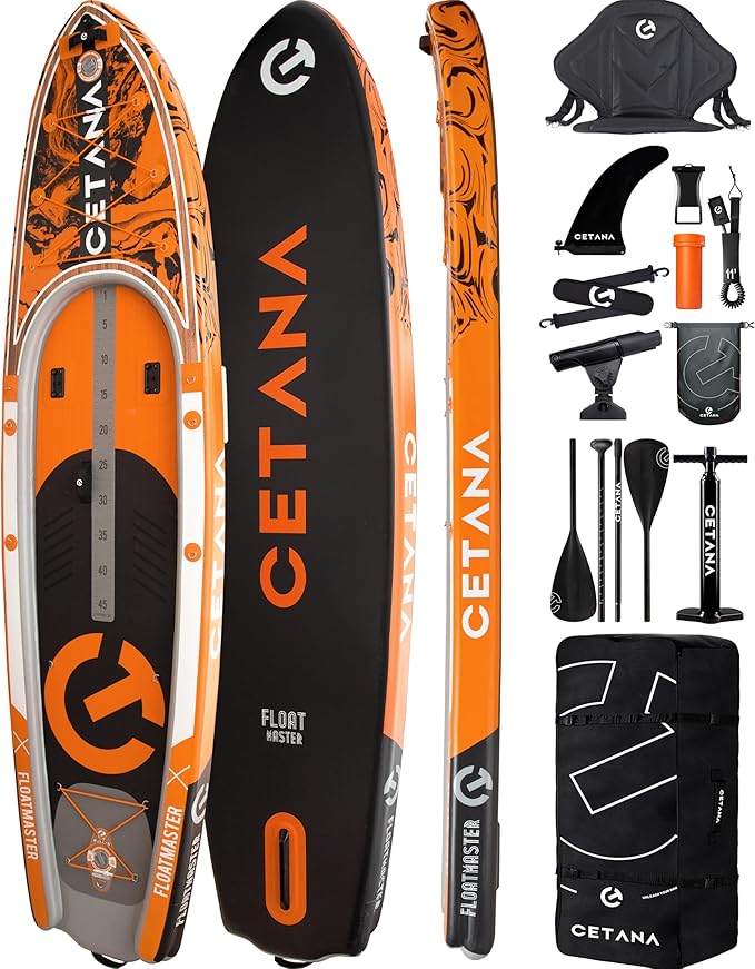CETANA 11'6×35" Extra Wide Stand Up Paddle Board for Adults & Youth, 400lb Capacity Inflatable Paddle Board, Sup for 2+1 P...