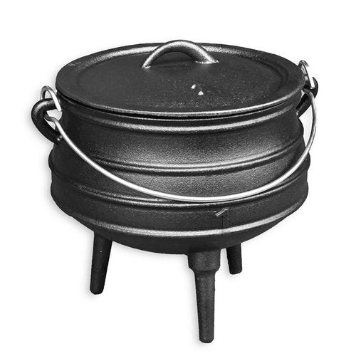 Cuisiland 3.2QT Cast Iron Potjie Cauldron Pot with Lid & 3 Legs – Pre-Seasoned South African-Style Campfire Pot for Outdoor Cooking, Soups, Stews & Braising – Heavy-Duty Cast Iron Dutch Oven