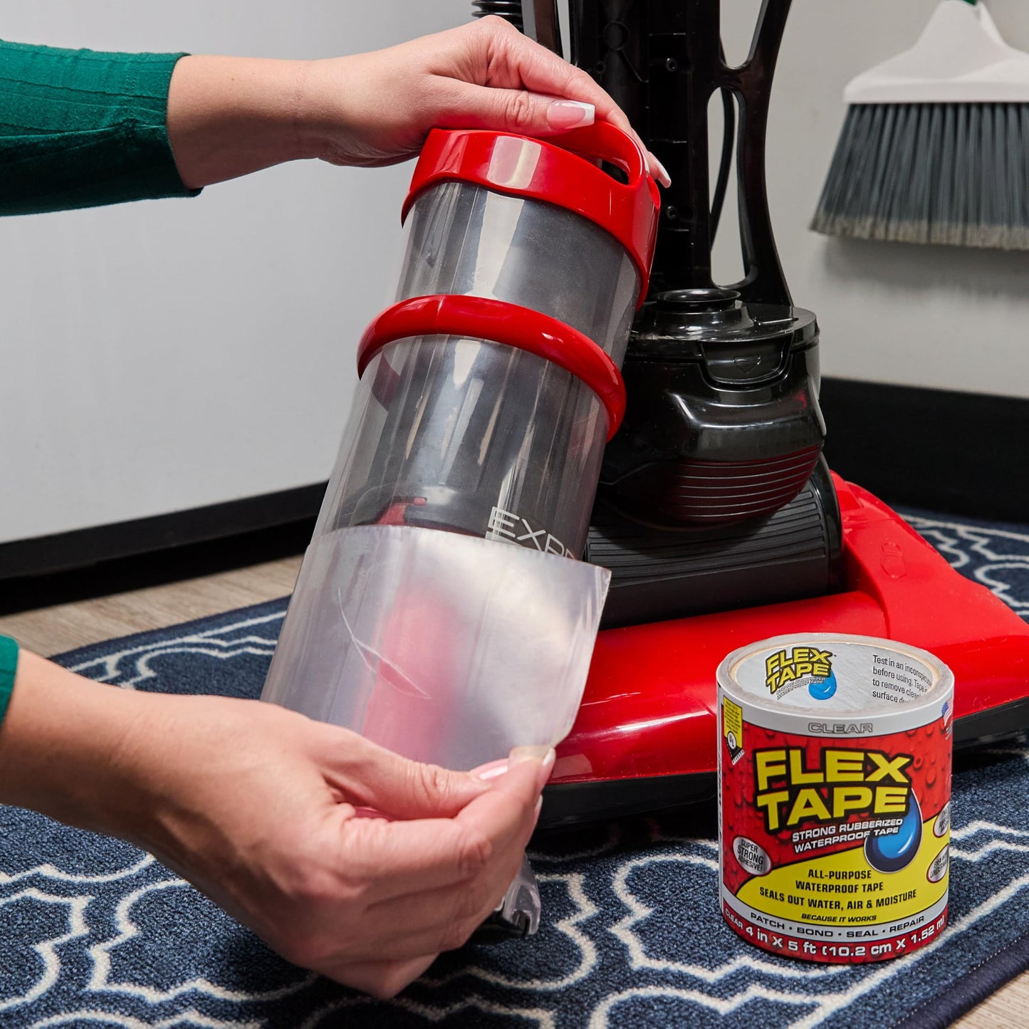 Flex Tape, Original Thick Flexible Rubberized Waterproof Tape - Seal and Patch Leaks, Works Underwater, Indoor Outdoor - Home RV Roof Plumbing and Pool Repairs, Clear, 4 in x 5 ft, Pack of 1