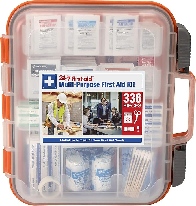 24/7 First Aid OSHA Compliant First aid Kit, All-Purpose 100-Person Emergency First Aid Kit for Business, Home, and Car in...