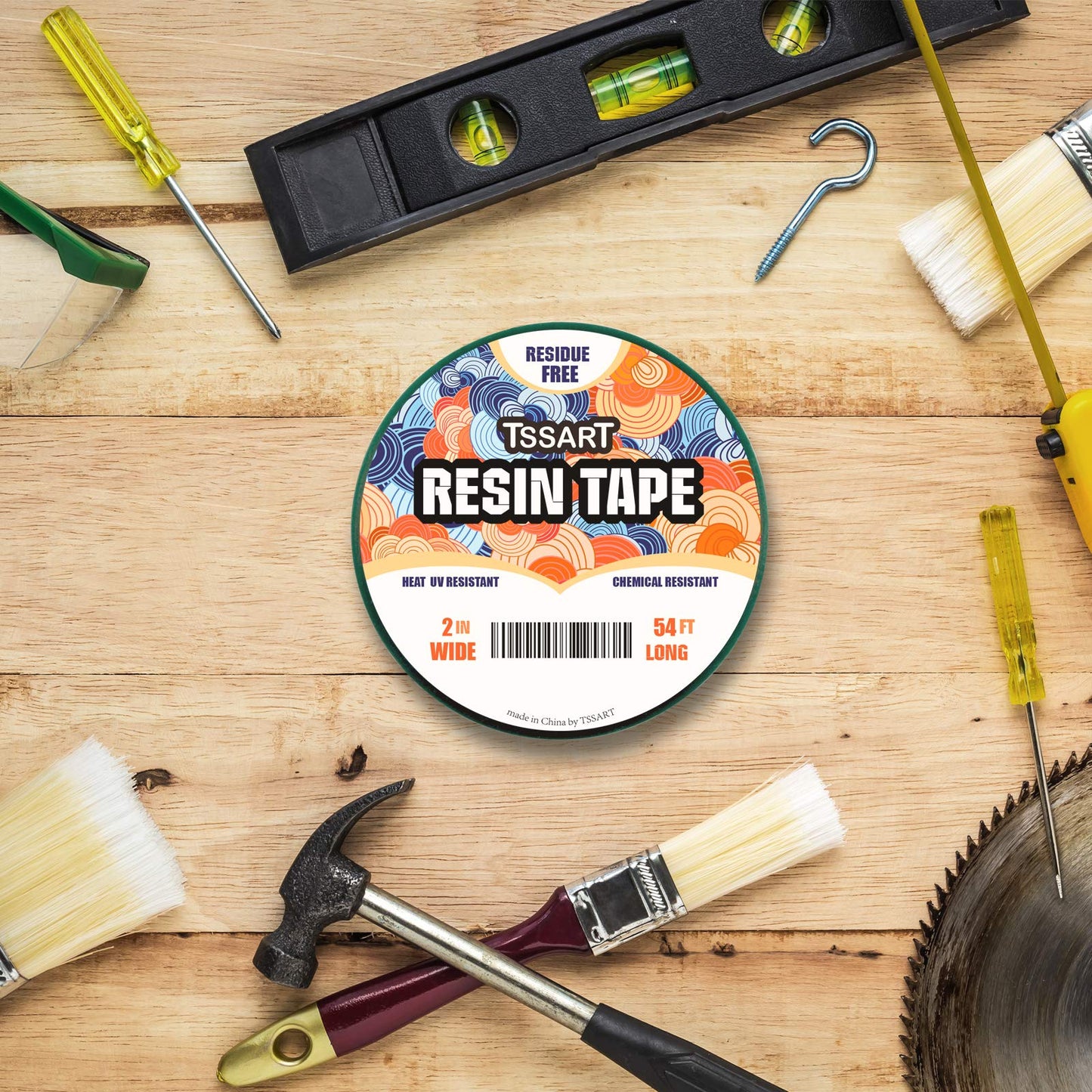 TSSART Resin Tape for Epoxy Resin Molding - Thermal Silicone Adhesive Oxidation and High Temperature Resistance Easy Peeling, Epoxy Release Tape for River Tables - 2 inch Wide 54FT Long