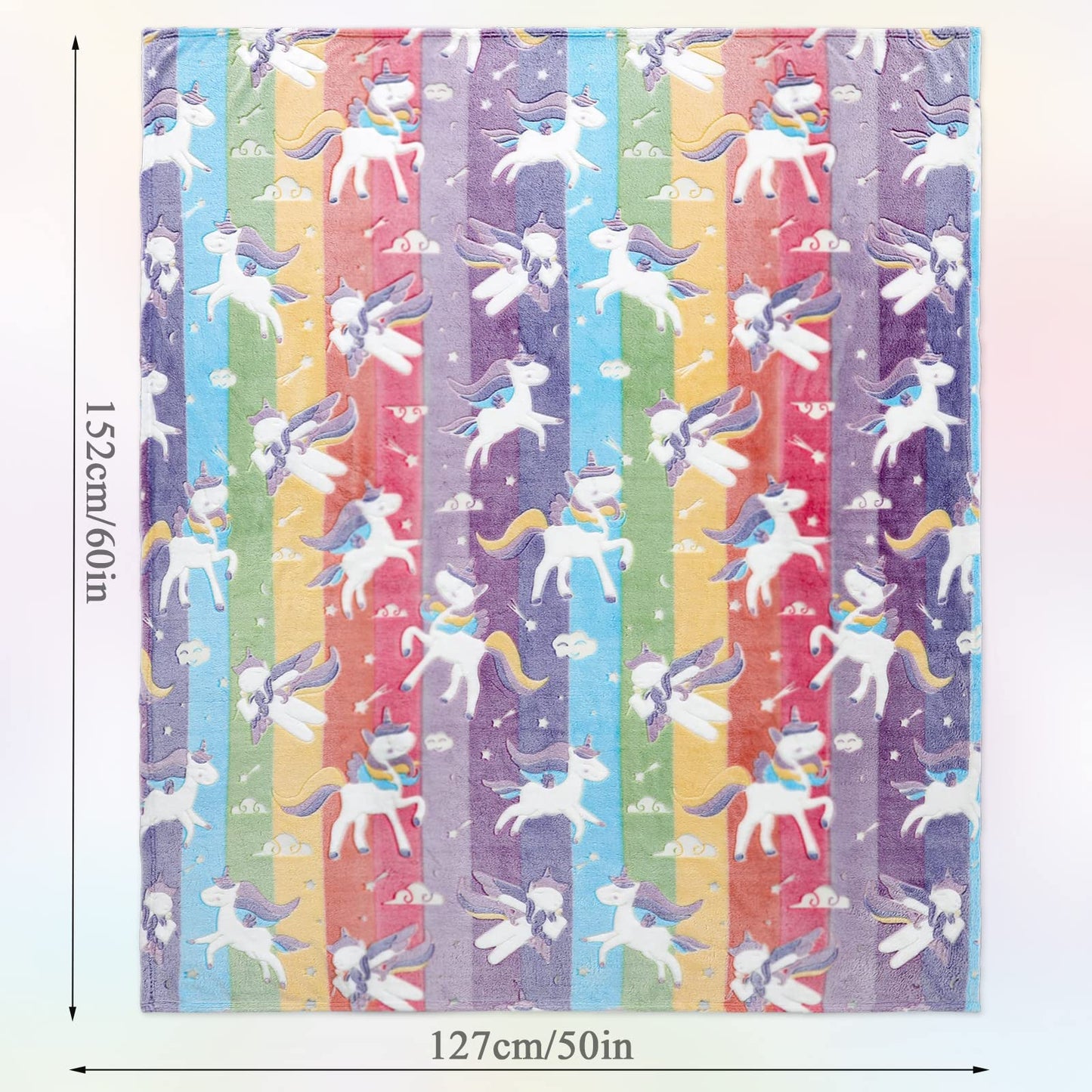 LIFEYJ Glow in The Dark Blanket Unicorns Gifts for Girls, Soft Blanket 3 4 5 6 7 8 9 10 Year Old Girl Gifts, Toddler Girls Toys Age 6-8, Gifts for Girl for Birthday Gifts Presents, 50"x60"