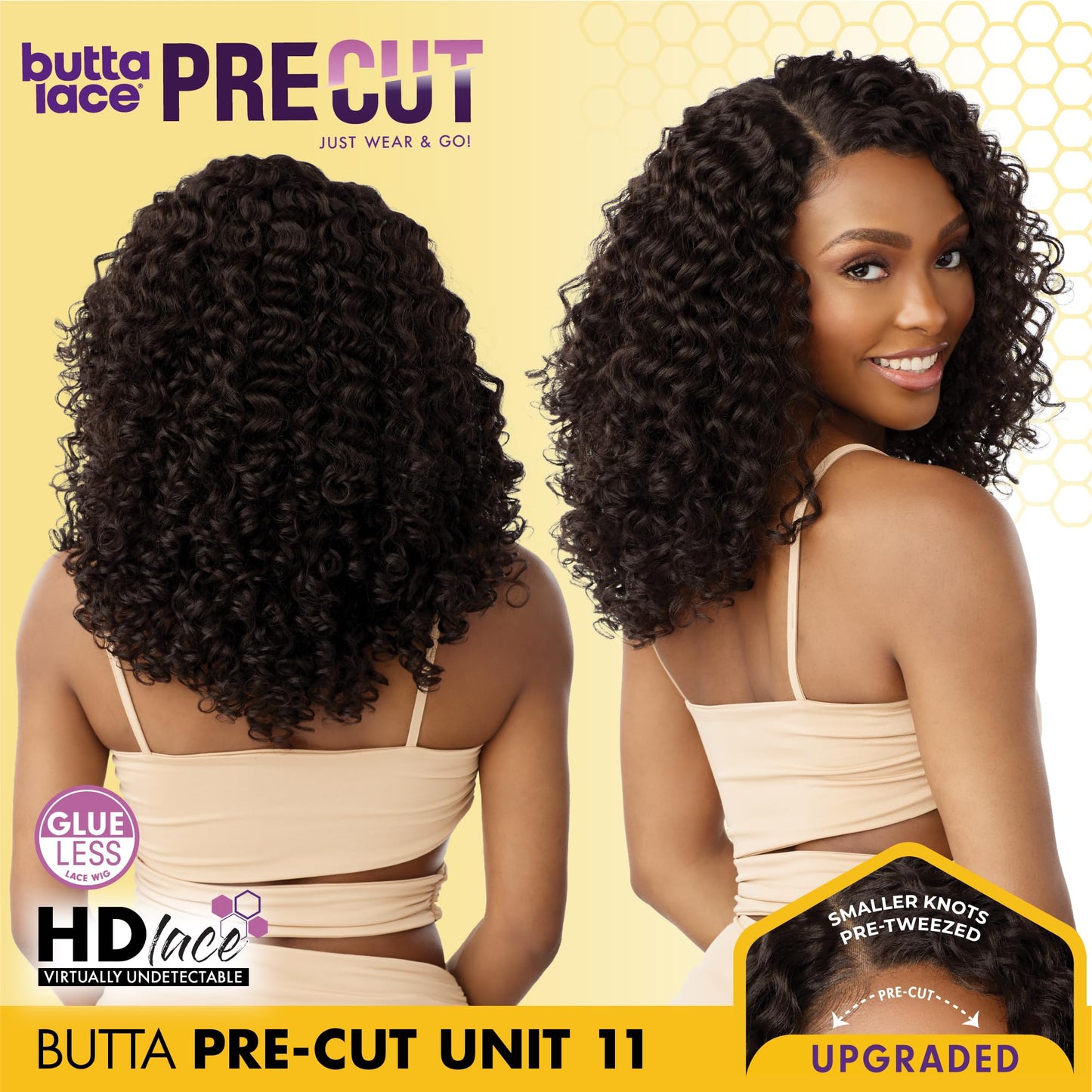 Sensationnel Butta Lace Precut Wigs - Unit 11 Glueless Extra Wide 5 Inch Deep Parting Synthetic Pre Tweezed Smaller Knot Hairlin