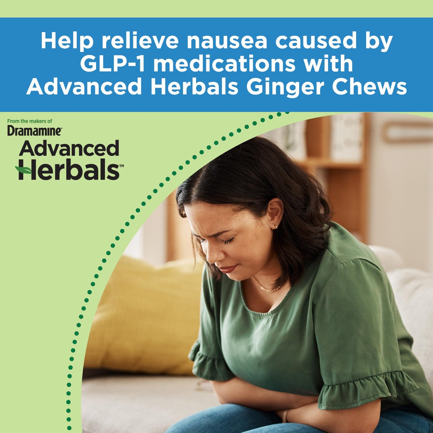 from The Makers of Dramamine, Advanced Herbals, Ginger Chews, Nausea Relief Soft Chews Lemon-Honey-Ginger, 40 Count