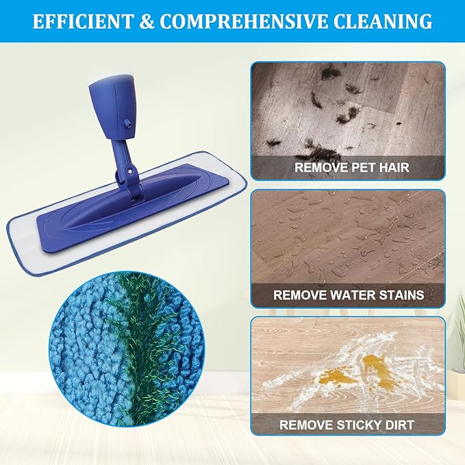 3 Pack Deep Clean Pads Replacement for Bona Family of Mops, Washable & Reusable Microfiber Cleaning Pad for Hardwood and Multi-Surface Floors Cleaning Head, Wet/Dry Mop