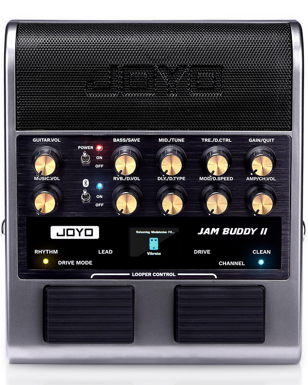 JOYO 10W Electric Guitar Combo Amp Multi-Effects Pedal Portable Amplifier with Footswitch,14 Amp Models,3-Band EQ,36 Drum Patter