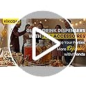 KIKCOIN 2 Pack Glass Drink Dispensers for Parties, 1 Gallon Leakproof Beverage Dispenser with 18/10 Stainless Steel Spigot...