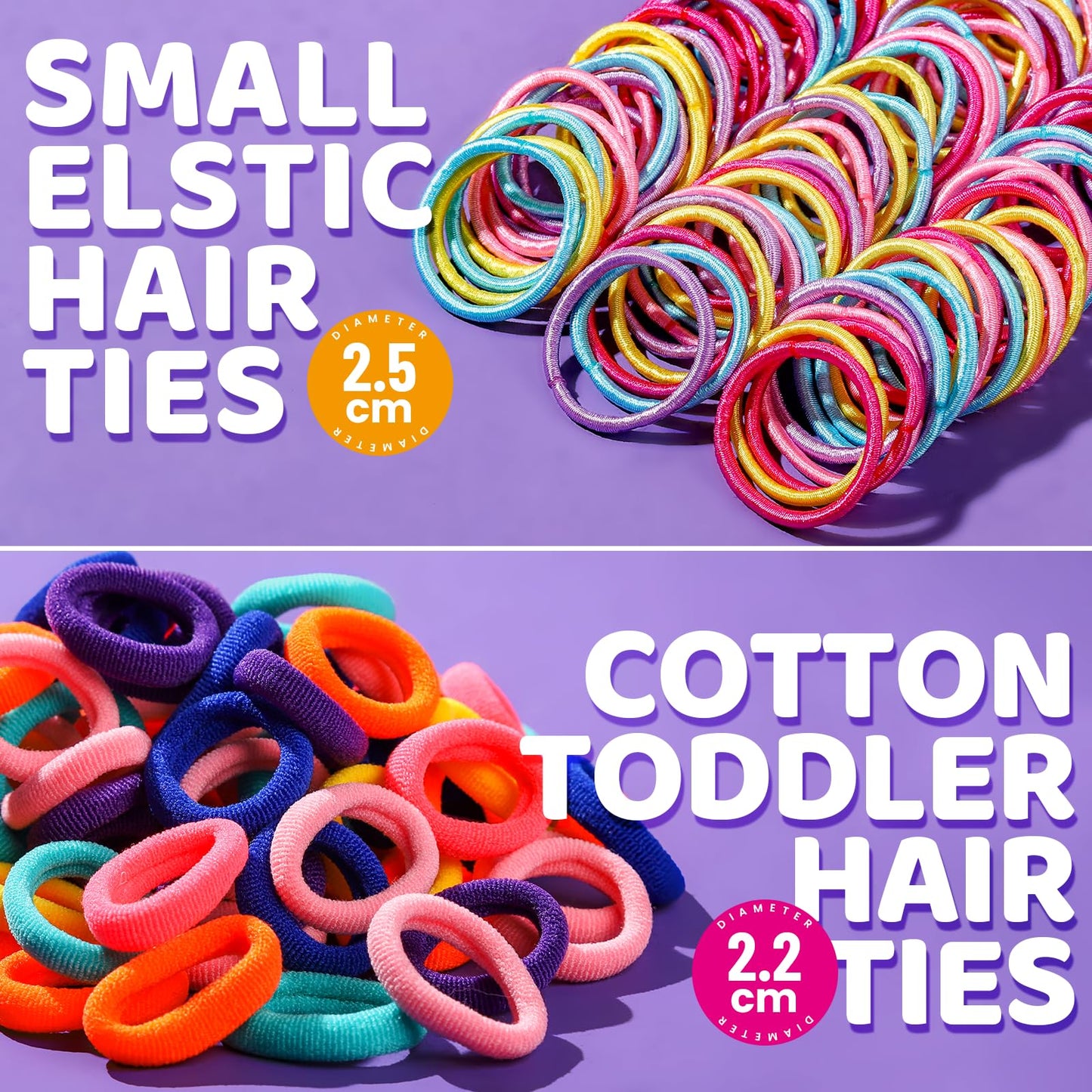 YGDZ Hair Accessories for Girls, Hair Ties for Little Girls, Elastic Baby Hair Ties, Rubber Bands for Hair, Bow Hair Clips, Kids Hair Ties, Small Hair Bands for Thin Hair, Toddler Hair Accessories