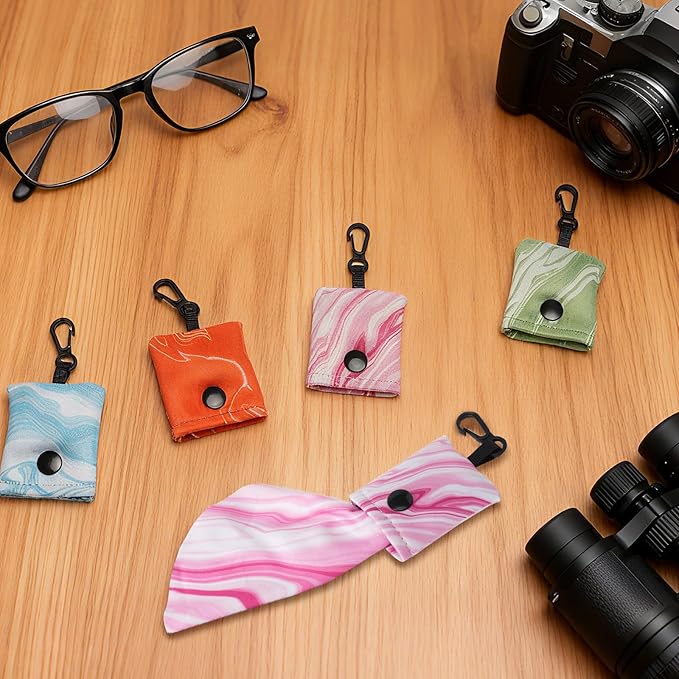Colorful Glasses Cleaning Cloth Microfiber Wipes Portable Keychain Eyeglasses Lens Cleaner Cloth Wipe for Sunglasses Jewelry Electronics Camera