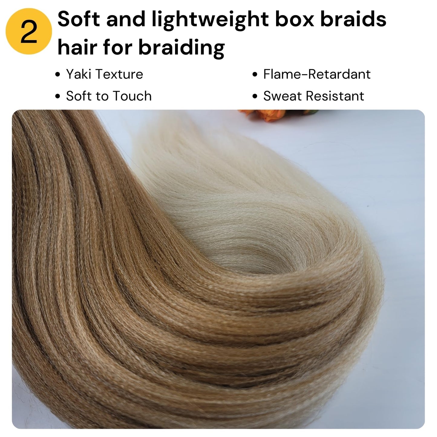Ginger Blonde Braiding Hair Pre stretched Box Braiding Hair Extensions for Knotless Braids Mixed Feed in Braids Hair for Braidin