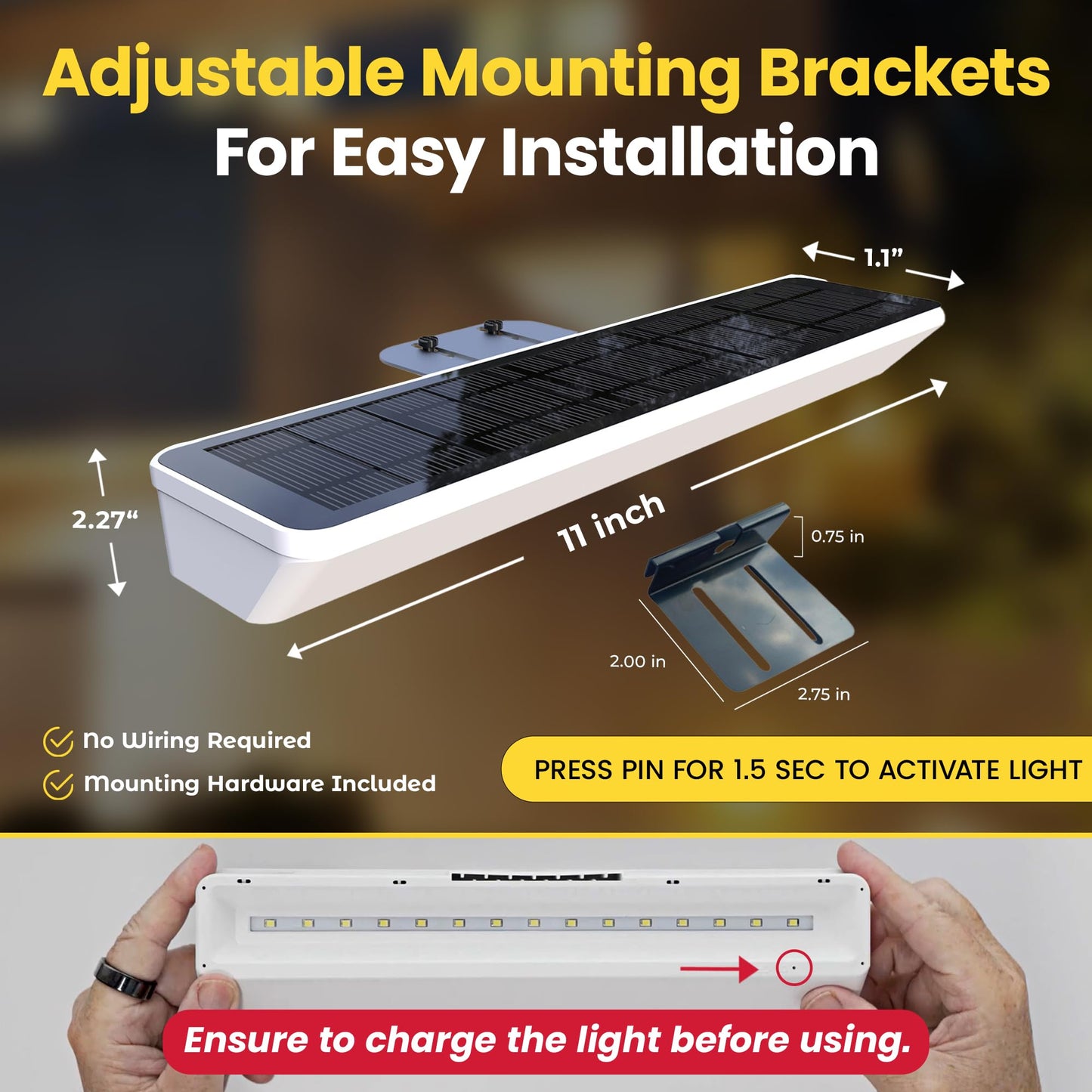 Brighticonics 2pck Solar Address Sign Light – IP65 Waterproof LED Lighted House Numbers – Easy Install, Auto Dusk-Dawn ON/Off, Outdoor Solar Address Signs for Yard, Homes, Business - Warm White 3000K