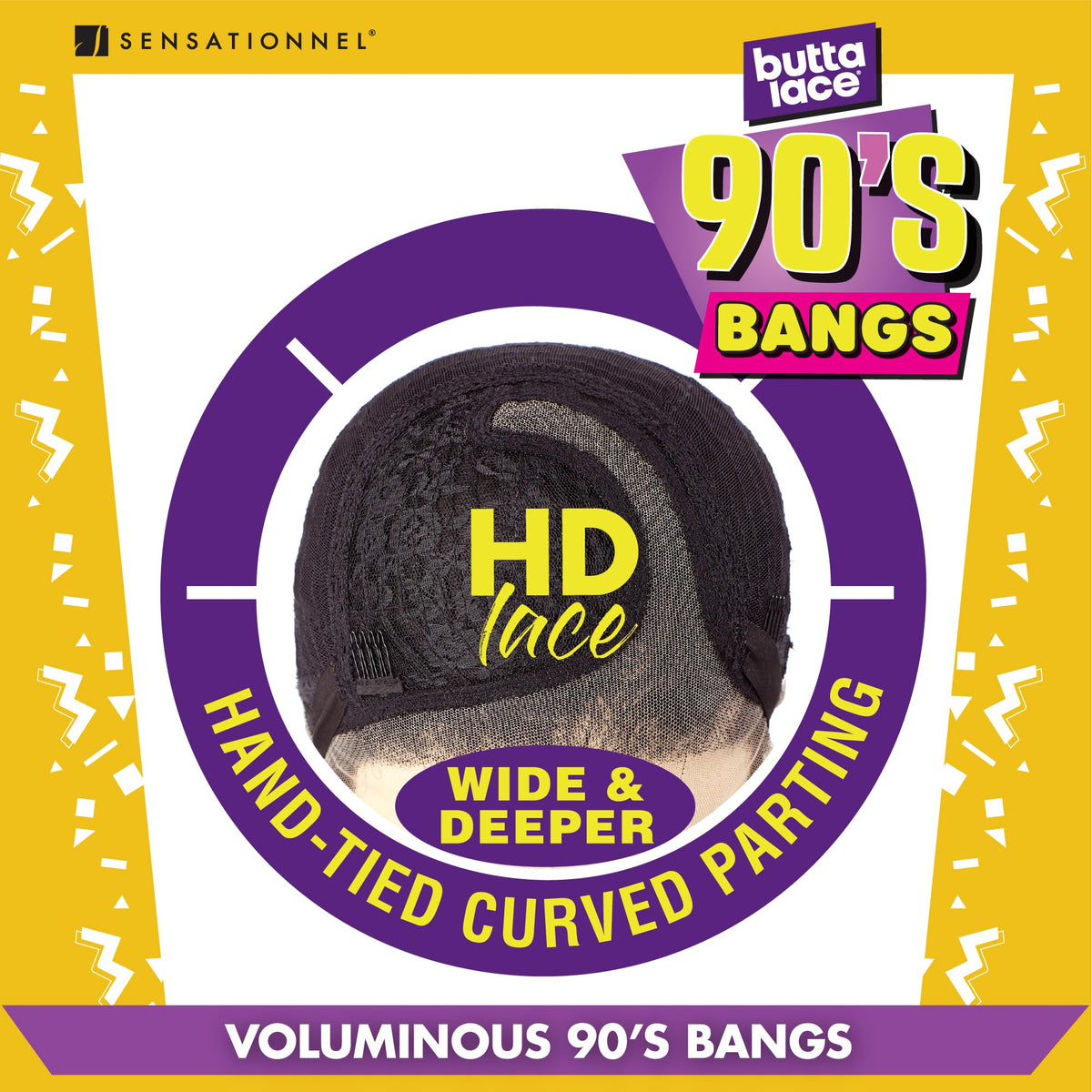 Sensationnel Butta Lace 90Sbangs Wigs - Unit 908 Glueless Wide Deep Part Synthetic Preplucked Hairline (BALAYAGEDARKCHERRY)