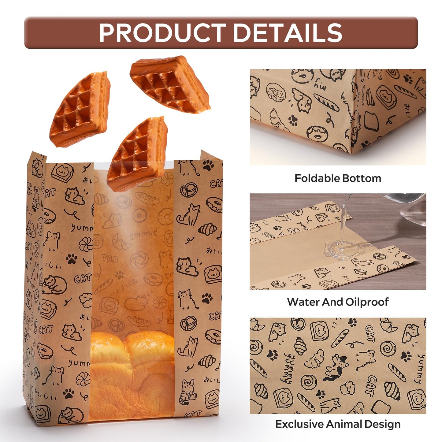 betkou 24PCS Paper Bread Bags for Homemade Bread and Sourdough, Clear Window Bakery Bags for Storage and Gifting, 50% Thicker Kraft Material, Includes Sealing Stickers