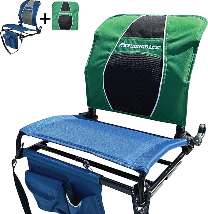STRONGBACK Lumbar Support Stadium Seat for Bleachers – Ergonomic Chair with Back Support for Adults & All-Day Comfort
