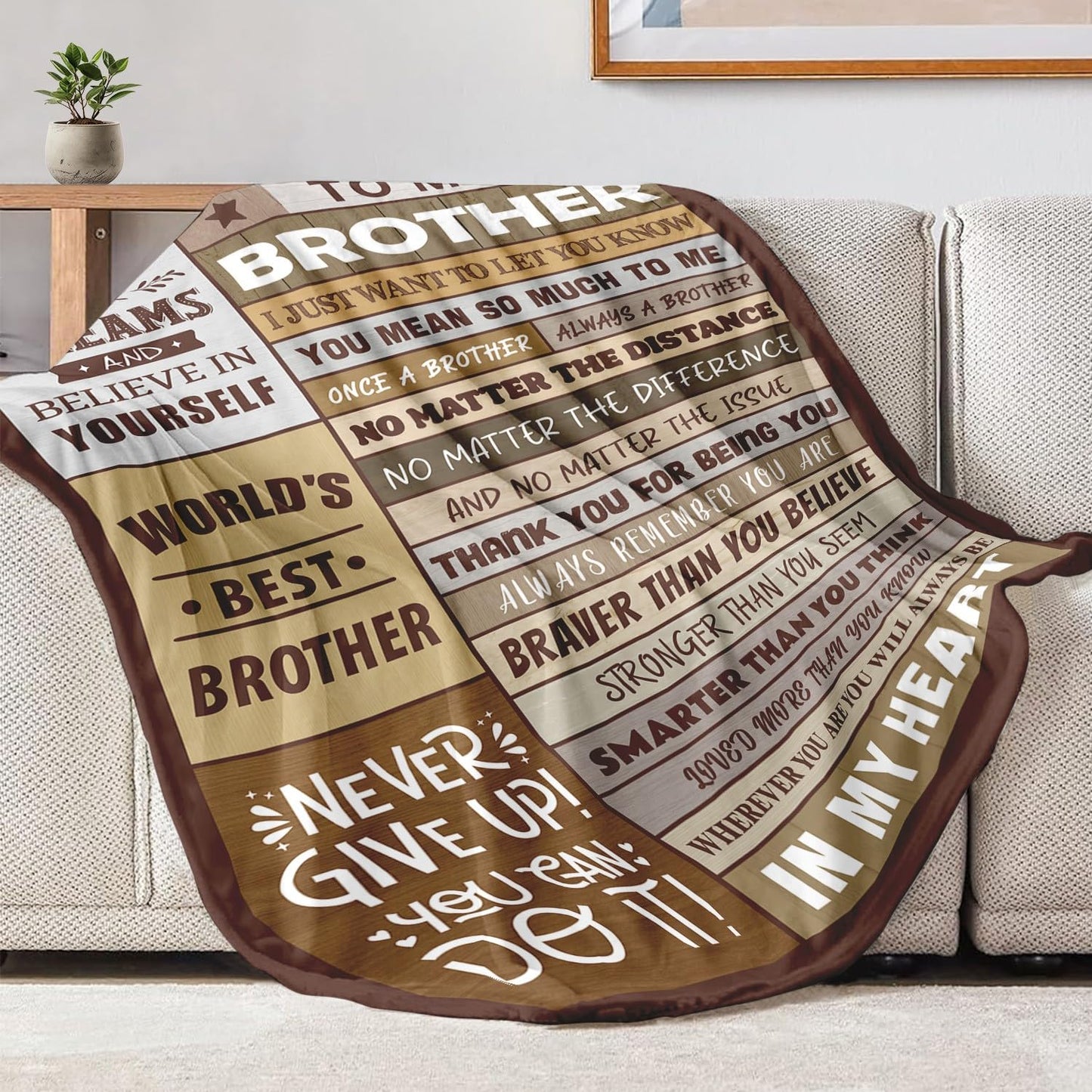 Gifts for Brother - Birthday Gifts for Brother Adult - Brother Gifts from Sister - Christmas Blanket Gift for Brothers - Funny Gifts for Brother's - Soft Throw Blanket 50"x60"