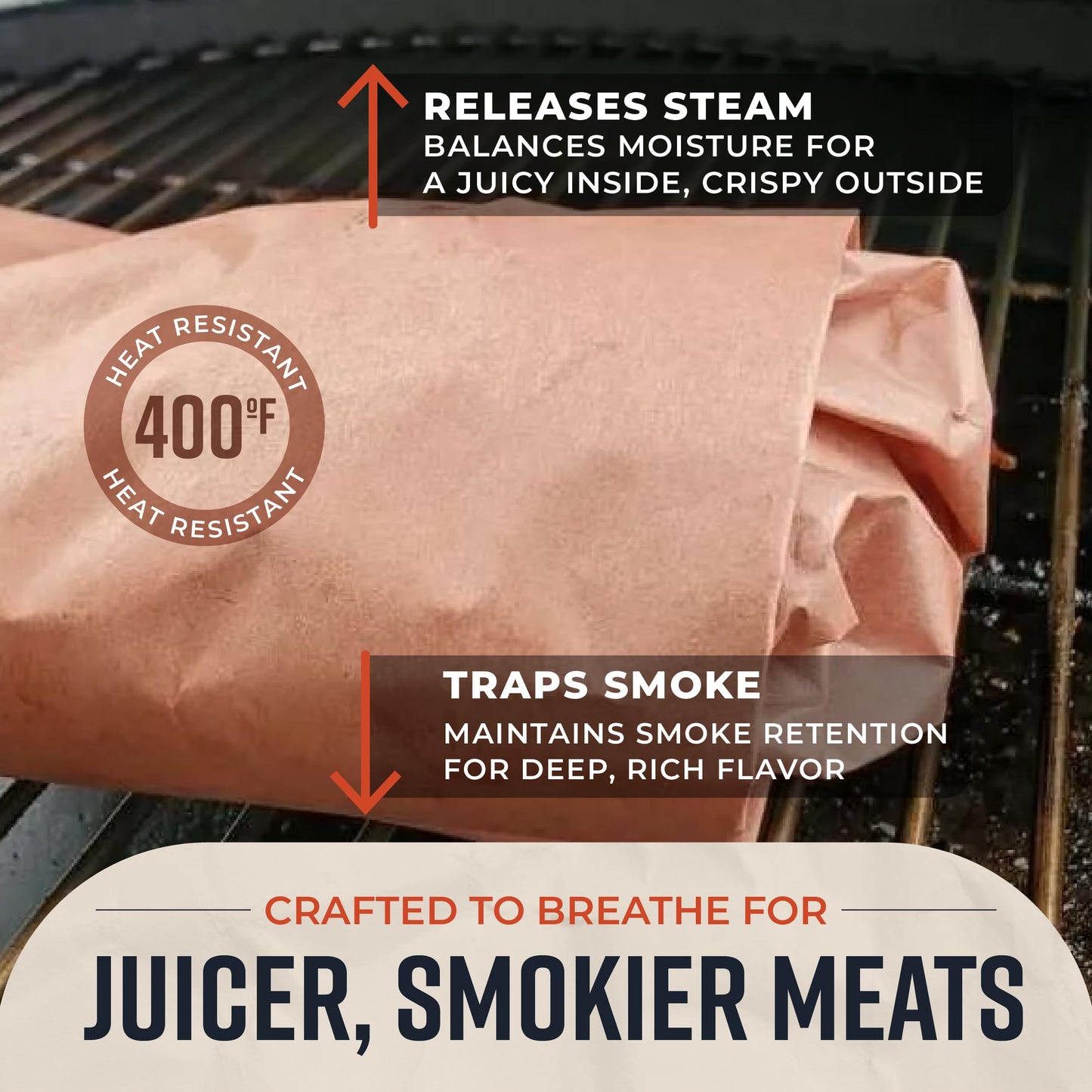 Bryco Goods Pink Butcher Paper Roll - 24 Inch by 175 Feet - Made in USA - Food-Grade Peach Butcher Paper for Smoker, BBQ, Grilling, Smoking Meat & Brisket - Unbleached, Unwaxed, Uncoated