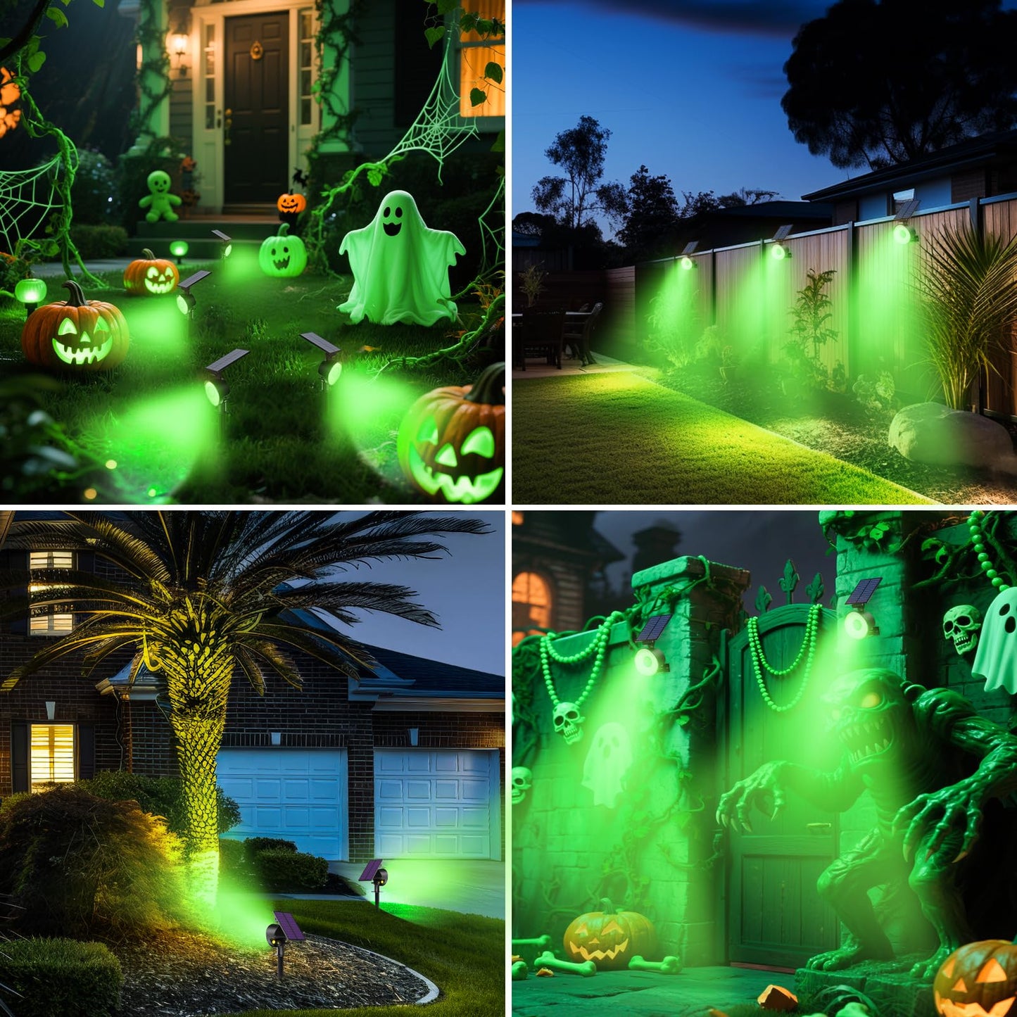 nipify 4 Pack Solar Lights Outdoor Waterproof, 53 LED Solar Spot Lights with 3 Modes Landscape Spotlights for Outside Garden Yard Trees