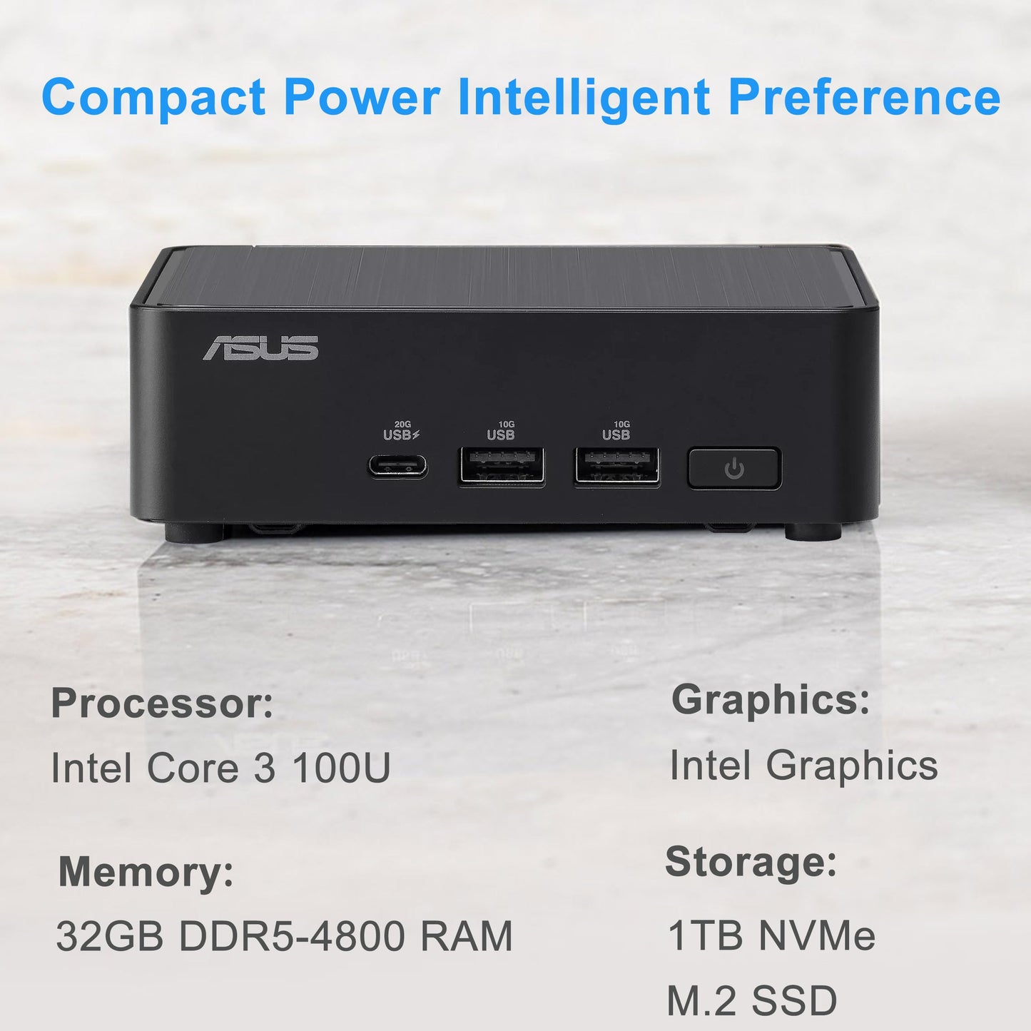 2025 Intel Nuc 14 Pro Slim Kit Mini Pc (Intel Core 3 100U (> I5-1235U), 32Gb Ram, 1Tb Ssd) Business Desktop, 2 X Thunderbolt 4,